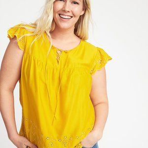 Old Navy Lace-Up Eyelet Top